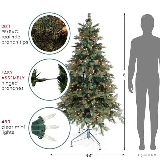 Northlight 6ft. Pre-Lit Medium Savannah Spruce Artificial Christmas Tree, Clear Lights